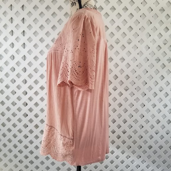 Knox Rose L Peachtree Eyelet Top NWT #7358 - Picture 6 of 11